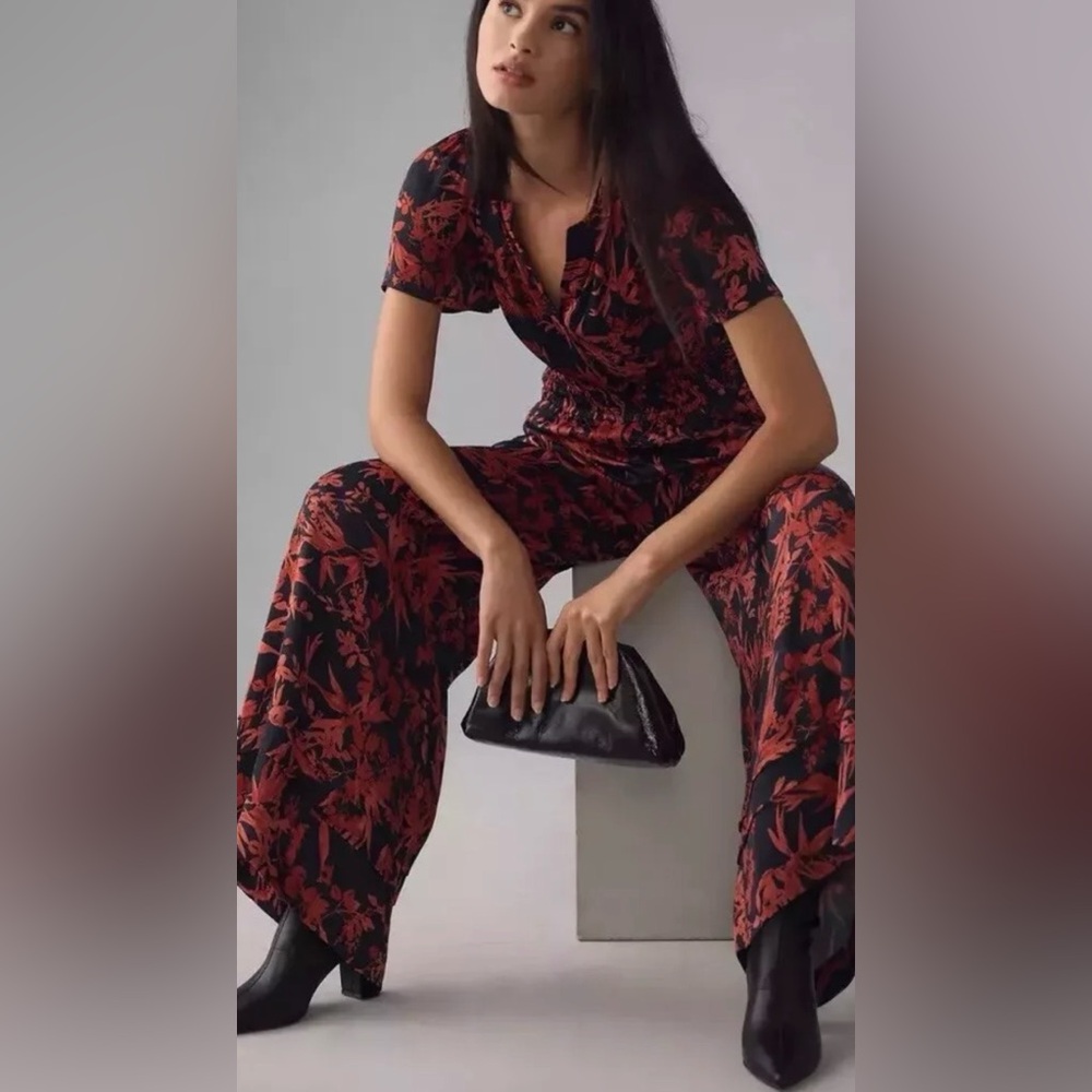 NWOT size Large Anthropologie The Somerset Satin Jumpsuit